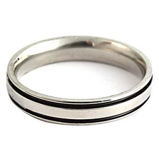EUR € 2.57   unisex doppio nero strisce titanio anello in acciaio