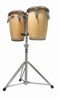LP Latin Percussion Aspire Junior Natural Wood Congas w Stand