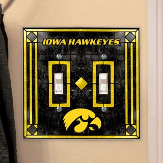 Iowa Hawkeyes Light Switch Cover Double Glass