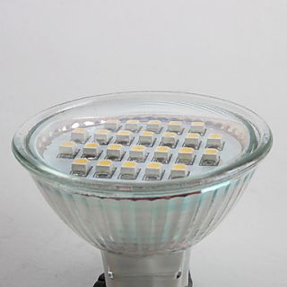 MR16 1 1.5W 24x3528 SMD 50 60lm 2800 3200K warm wit led spot lamp (12v