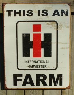 International Harvester Tin Sign Garage Man Cave Tractor Farm Country