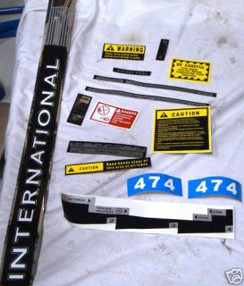 International Tractor Complete Decal ID Set 474