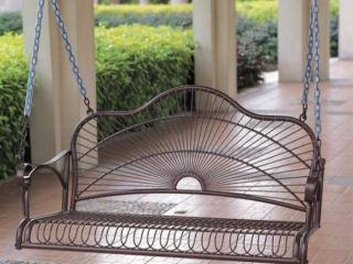 Sun Ray Iron Patio or Porch Swing in Bronze