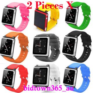 For iPod Nano 6 6th Gen 2pcs x Bracelet Watch Band Wrist Band Strap