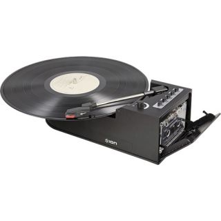 Ion Duo Deck Ultra Portable USB Turntable w Cassette Deck
