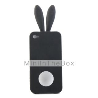 USD $ 5.69   Rabbit Protective Silicon Case For iPhone 4 Black,