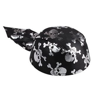 USD $ 2.59   Cool Black Pirate Hat with Silver Skull Pattern for