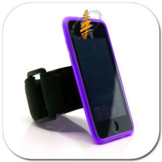 Purple Soft Gel Skin Case Armband iPod Touch 4th Gen 4G