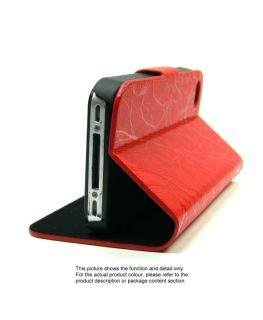  Leather Skin Tri Fold Stand Flip Cover Case iPhone 4 U574H