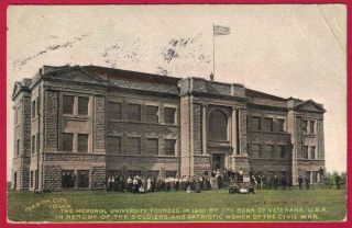 1908 Mason City IA Memorial University Sons Ofveterans Civil War Iowa