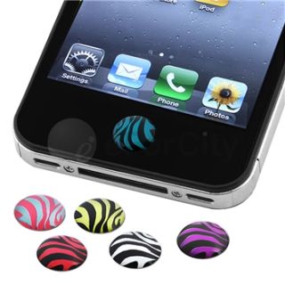  Hard Case 6 Zebra Home Button Sticker for iPod Touch 4 G 4th OS