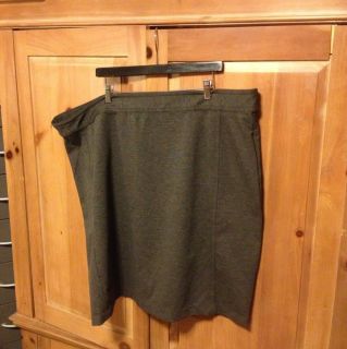 Isaac Mizrahi Live Size 3X Slim Ponte Knit Charcoal Grey Skirt 26 28
