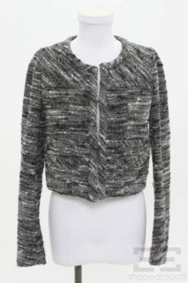 Isabel Marant Grey Black Wool Cropped Jacket Size 1