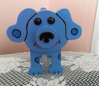 BLUE DOG COIN BANK FOR CHILDREN MADE OF WOOD, PLASTIC SO ADORABLE AND