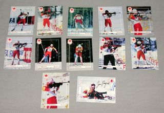 12 Canadian Olympic Team 1992 Winter Olympic Signed Biathlon Cards