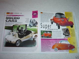 Micro Cars Bond Bug BMW Isetta Brochure Sheet Booklet