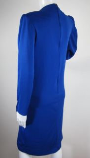 Vintage 1980s Blue Sequin Draped Grecian Cocktail Party Dress M L