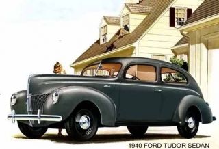 1940 Ford Tudor Sedan Gray Magnet