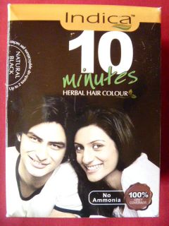 Packs Indica 10 Minutes Herbal Black Hair Colour No Ammonia 100 Gray