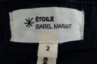 Etoile Isabel Marant Ivoi Slim Fit Zip Corduroy Black Trousers Jeans