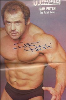POS117 Ivan Putski Signed Wrestling Poster WWE WCW w COA