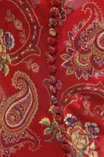  Dior Boutique Red Silk Paisley Print Sleeveless Ivana Dress Size F 38