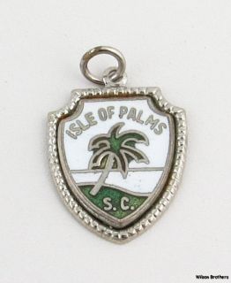 Isle of Palms SC Charm Sterling Silver Enamel Souvenir Travel Pendant