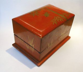 Vantines Chinoiserie Box for Prefume Lacquered Wood Old