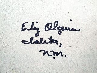  Signed Eliz Olguin Isleta N M Hand Painted Pottery Bowl 1