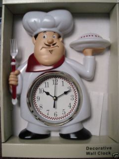 Fat Italian Chef Decorative Wall Clock Home Kitchen New