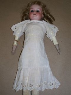 Armand Marseille Leather Body Doll Jointed Victorian Blue Eyes 370 A M