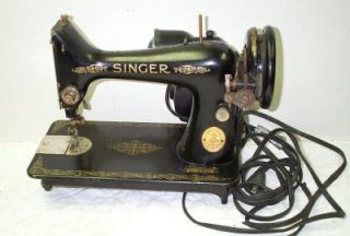 Vintage 1949 Era Black Singer Sewing Machine Model 15 91 Serial Number