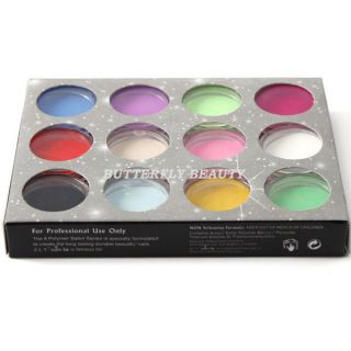 12 Colors Carving Sculpture Glitter Powder Nail Art L40