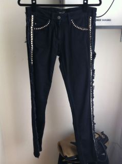 Isabel Marant Leather and Fringe Jeans Sz 0