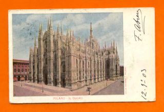 Postcard Italy Italia Milan Milano Cathedral Year 1900 Milano