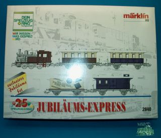 Marklin HO 2840 Train Set 25 Years Spielzeugring with The RARE
