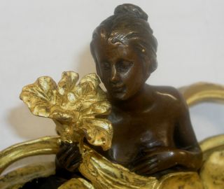 Antique Look Woman Figure Bronze Sculpture Statue