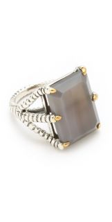 Elizabeth and James Bird Claw Ring with Grey Agate Stone