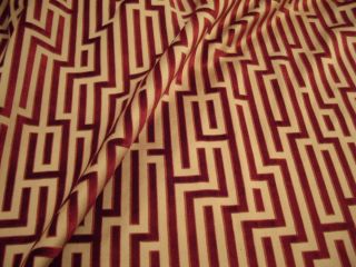 Baker Lee Jofa Brick Fretwork Geometric Cut Velvet Fabric