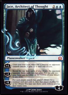 magic mtg altered painted art JACE, ARCHITECT OF THOUGHT as the Mind