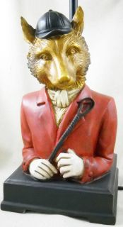  Fox Desk Table Lamp Equestrian Foxhunt Equine Hunt Country