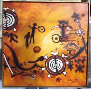 Aboriginal Painting by Lew Russell 4ft x 4ft