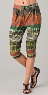 Donna Karan Casual Luxe Tribal Print Cropped Pants