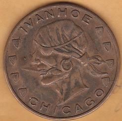 Chicago IL Ivanhoe Bar Clark St Half Dollar Trade Medal