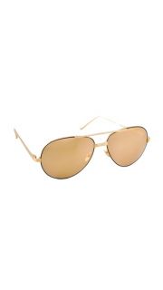 Linda Farrow Luxe 24 Karat Gold Sunglasses
