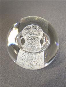 Jablonski Clear Art Glass Signed Crystal Paperweight