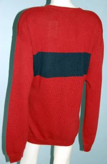 IZOD Mens NWT Red Blue Heavy Cotton Sweater Cardigan Knit Shirt Jacket