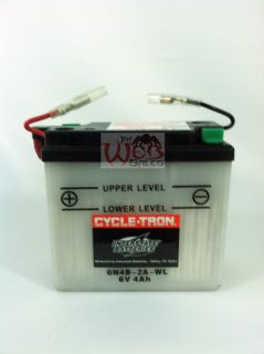  battery with along with connectors to fit ALL 6N4B 2A (1 8) batteries