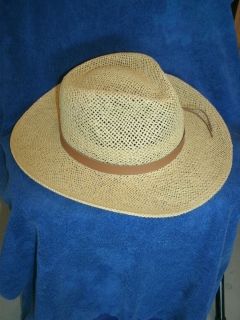 Authentic Panama Jack Straw Hat Leather Strap Great Looking