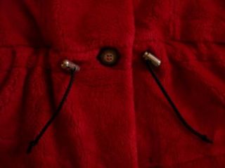 Nils Resort Red Hoodie Fleece Peplum Ski Jacket Coat S